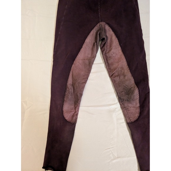 Equissentials Womens 24/27 Full Seat Deerskin Riding Tights Breeches Purple - Picture 3 of 10